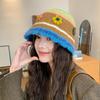 Knitted Basin Hat Autumn Winter Wool Hat Women's Colorful Flower Fisherman Hat