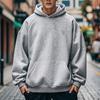Yousheng Men Hoodie Solid Color Sweatshirt with Hood Large Front Pocket Thickened Warm Pullover for Autumn Winter Street Sports Wear