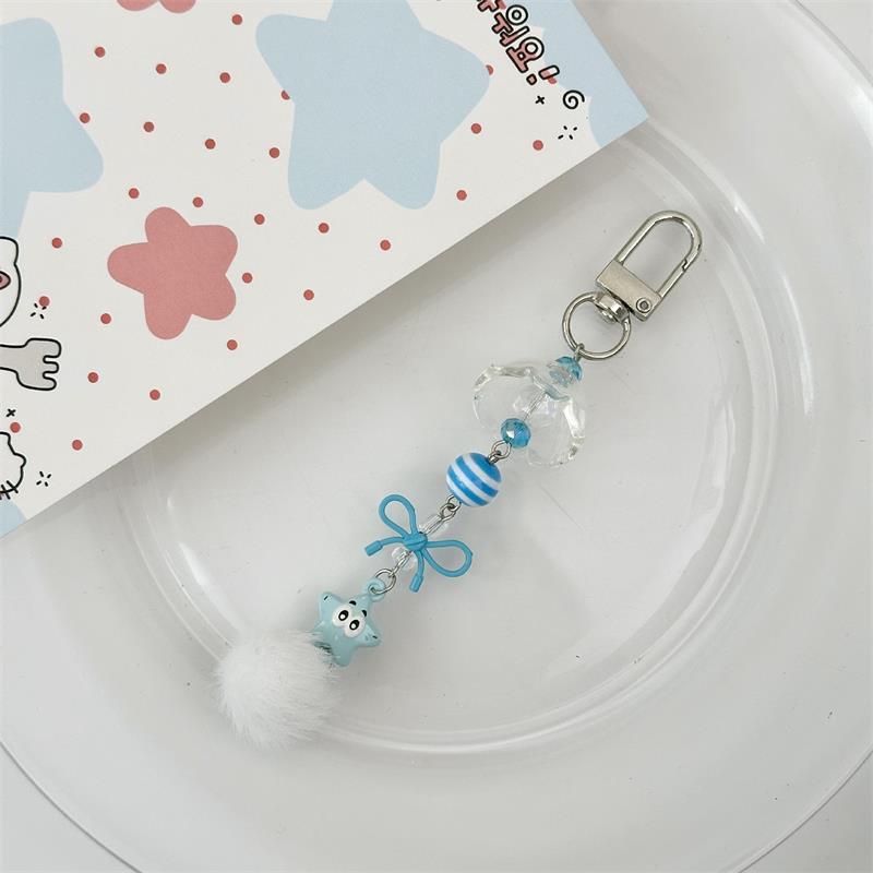 

Cute Star Bow Wind Chimes Fur Ball Phone Lanyard Strap Keyring Pendant Anti Lost Phone Chain Bag Ornament Cell Phone Charm Gifts