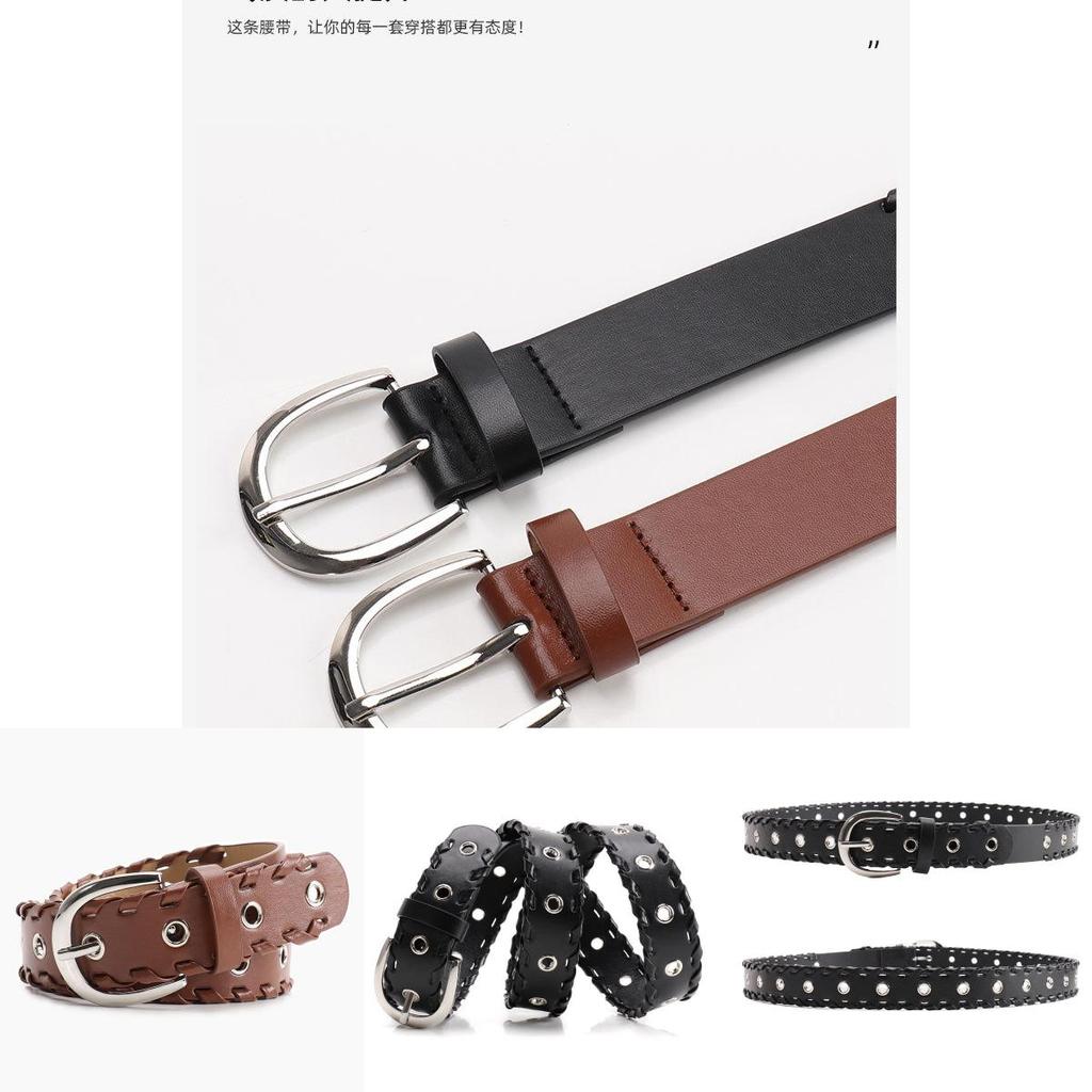 Gothic Punk Womens Waist Belt With Alloy Clasp And Unique Cutout Design For Streetwear