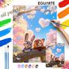 Spring Blossom Bunny Fox Painting by Numbers Hand Filled Drawing Art Kit Home Decor