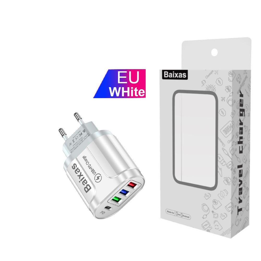 Multi-port Home & Travel Charger EU/UK 3 USB + Type-C 5V/2.4A