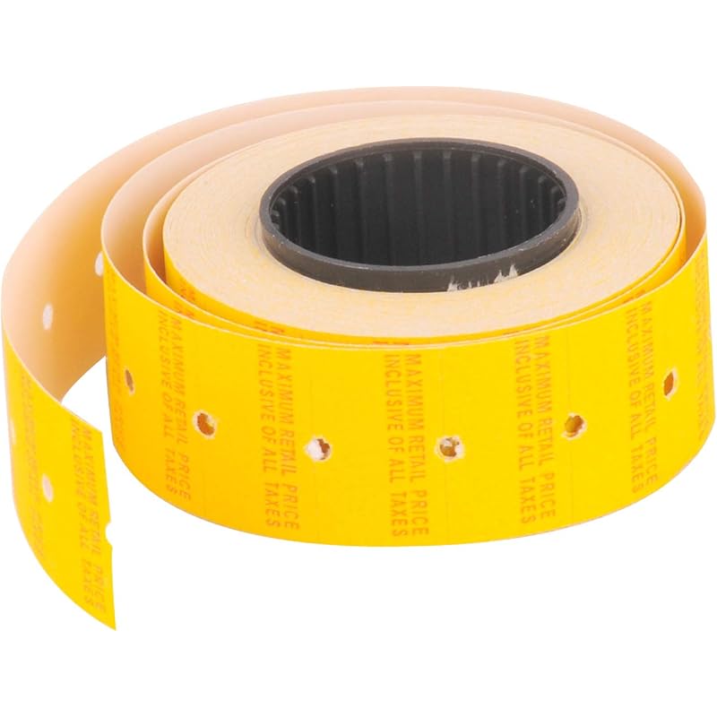 

Bambalio Yellow Colour Price Labels (Eco) With Mrp Print 20 Label Rolls Compatible With All Single Line Labeling Machine