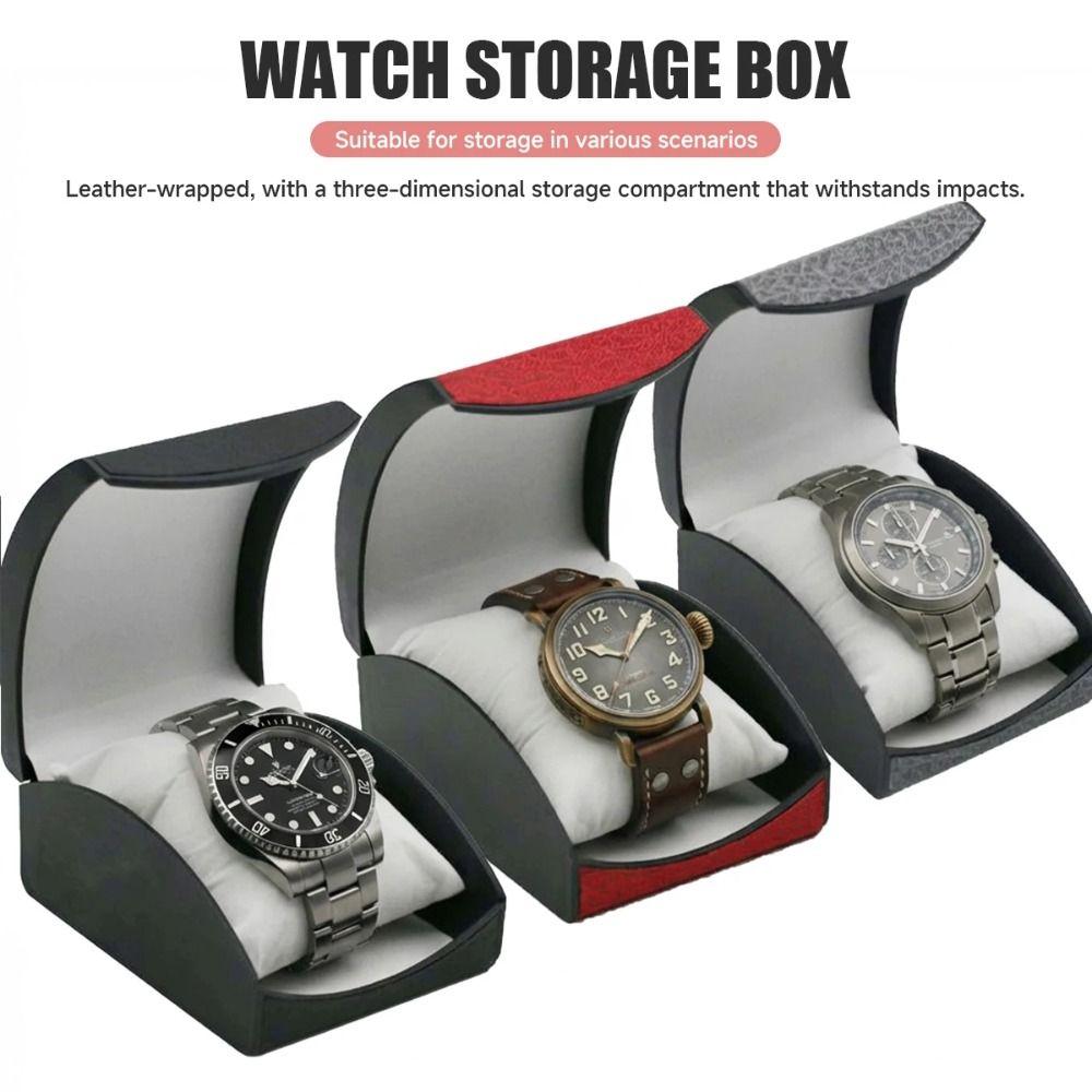 Single Watch Watch Case Vintage Leather Wristwatches Box Luxury Watch Storage Organizer Travel Use