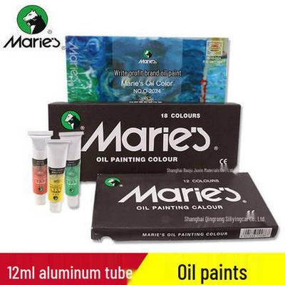 Marie Ölfarben-Set: 12/18/24 Farben mit 12ml Tuben - Künstlerbedarf zum Malen
