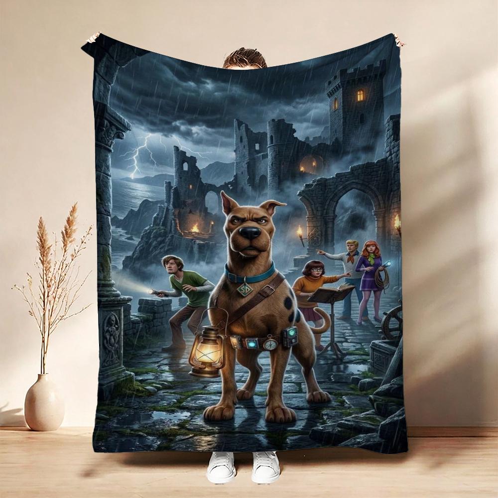 Classic Scoobydoo Spooky Monster Mashup Cartoon Anime Blanket Cozy Comfortable Throw Blanket For Bedroom Sofa Nap Lightweight Home Decor
