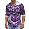 Men's Halloween Long Sleeve Button Down Shirt with Collar Casual for Holiday Parties