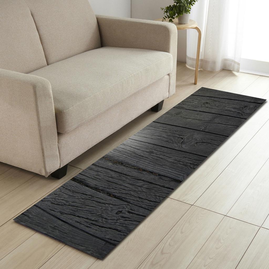 Wood Grain Household Door Mat Kitchen Absorbent Strip Bathroom Non-Slip Floor Mat Living Room Bedroom Carpet
