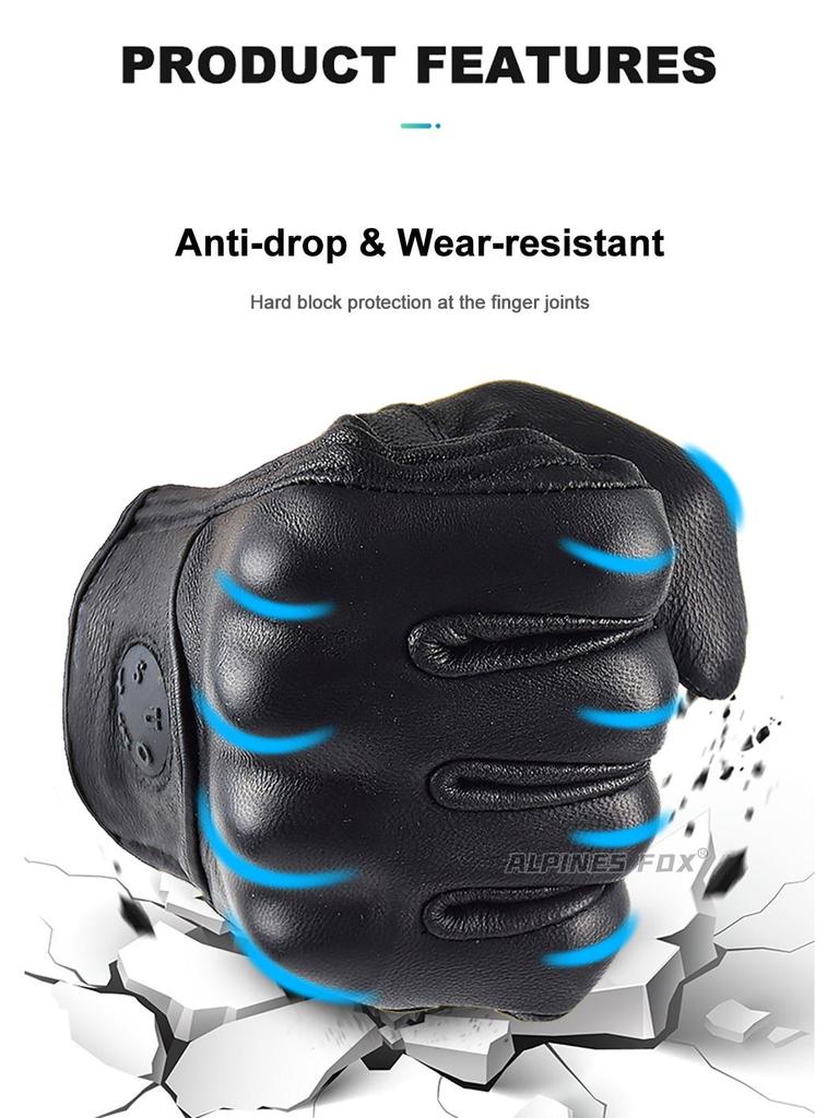 SUOMY Leather Motorcycle Riding Gloves - Touchscreen, Wear-Resistant for Men & Women