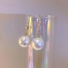 New Fashion Fine 14K Real Gold Big Pearl Crystal Drop Earrings for Women High Quality Jewelry Zircon S925 Silver Needle Gift