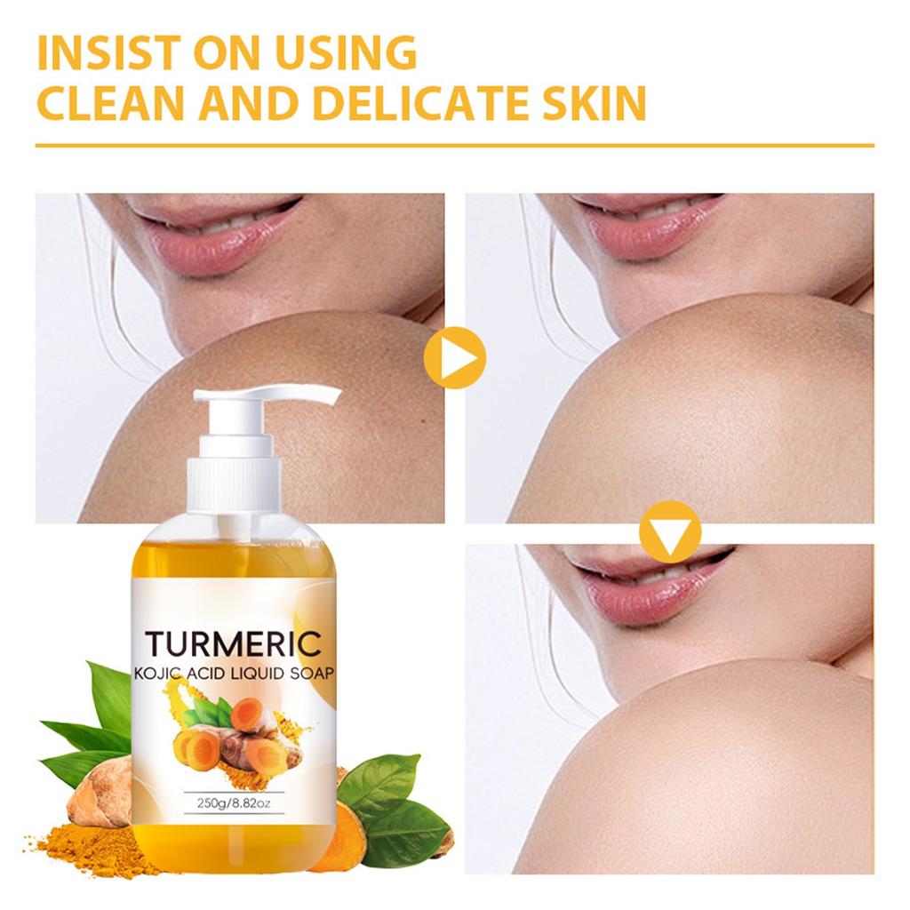 Curcuma Kojic Liquid Soap 250ml Body Bath Cleansing Shower Gel Delicate Foam Tender Shower Gel