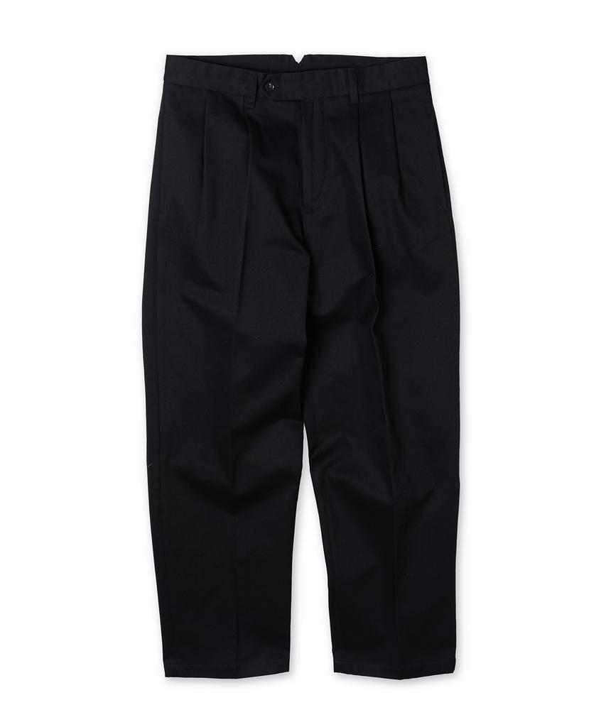Edeunbeoleokeulleob Two-Tuck Wide Cotton Pants (Black)