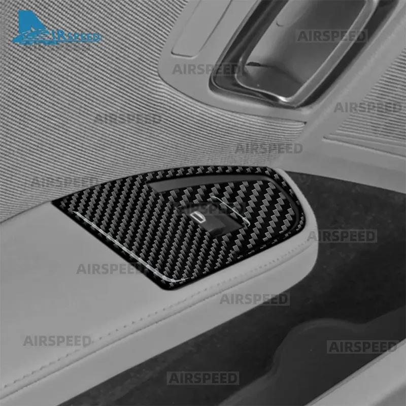 Real Soft Carbon Fiber LHD RHD For BMW i3 2013- 4pcs Car Door Window Lifter Switch Panel Sticker Interior Trim Accessories