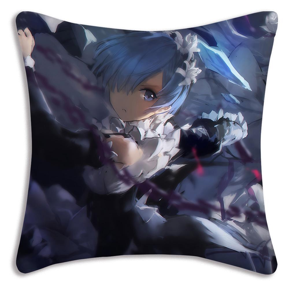 Re:Life Different World Zero Rem Pillow Covers Cartoon Sofa Decorative Home Double-Sided Printing Short Plush Cute Cushion Cover