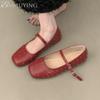 Square Toe Marie Janes Shoes Woman Loafers Summer Women Flat Sandals 2025 Trend Soft Sole Elegant Dress Comfort Casual Zapatos