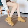 Vintage Leather Yellow High Top Boots Women's British Style 2026 New Autumn and Winter Thick Soled Wear-resistant Outdoor Boots