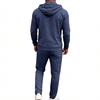 Men's Hooded Linen Shirt and Pants Set - European Casual Style