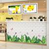 Grüne Pflanze Schmetterling Wandaufkleber für Sockelleiste Schlafzimmer Wohnzimmer Heimdeko