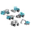 6pcs 1:64 Engineering Car Model Alloy Simulation Vehicle Car Model Children ToyA Style Blue