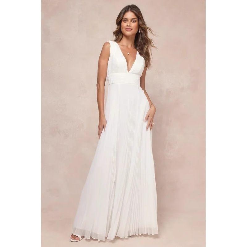 

Export Single Lu Home Super High Texture Annual Party Party Host Red Carpet Double V Neck Lace Embroidery Evening Dress Long Dress Fairy White S