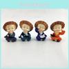 4pcs Cute Straw Hat Little Monk Mini Ornament Set For Collectors Display And Gift