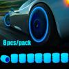 Luminous Valve Caps Car Tire Fluorescent Tyre Valve Stem Decor Luminous Cap Night Glowing Wheel Hub Nozzle Valve Caps Valve Stems 1