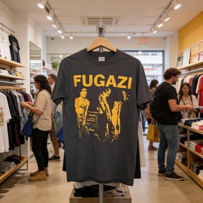 Vintage Fugazi Punk Band T-Shirt Retro Rock Tee Black Unisex S–5XL NWT