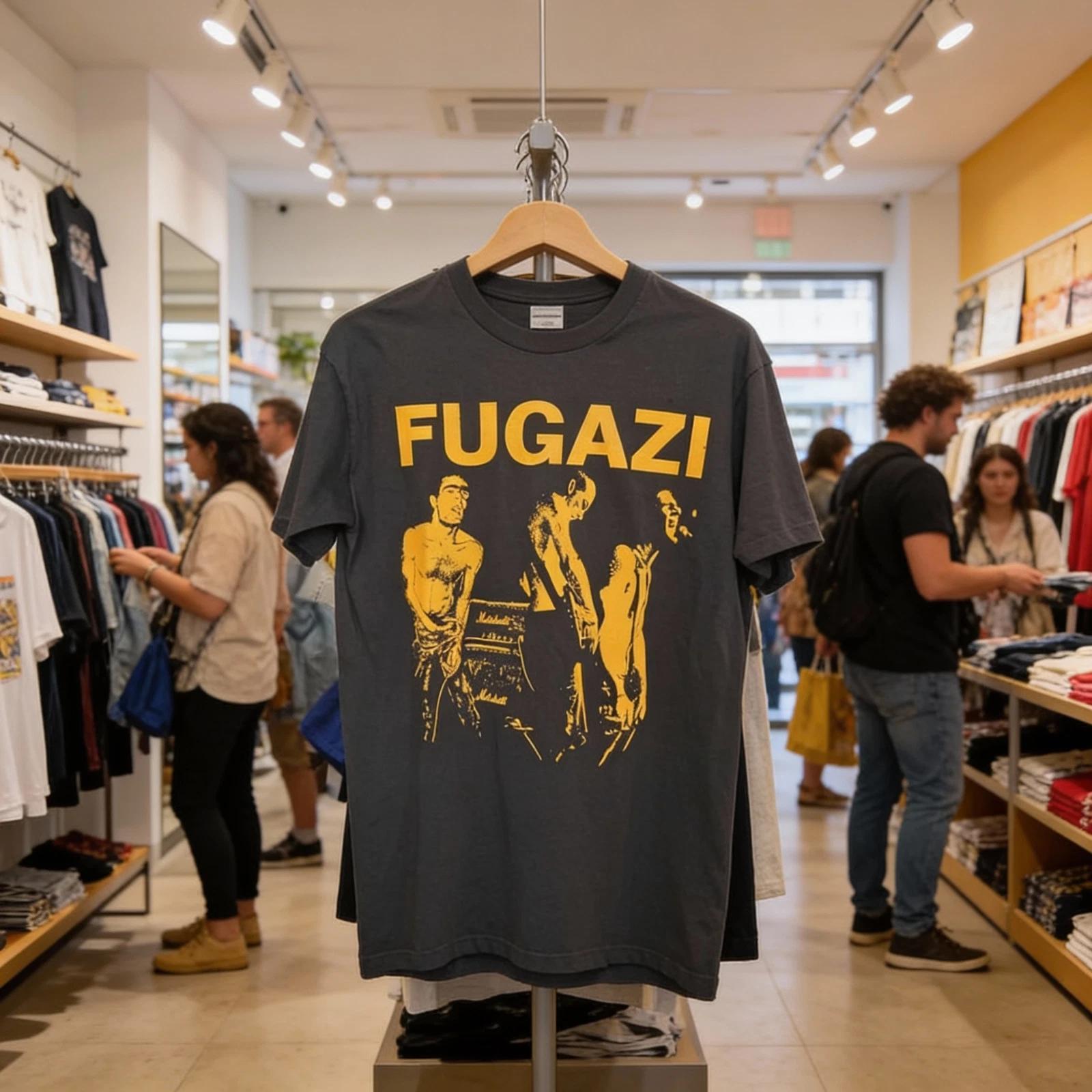 Vintage Fugazi Punk Band T-Shirt Retro Rock Tee Black Unisex S–5XL NWT S