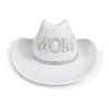 Fashion Rhinestone Letters Mom Dad Cowboy Hat Wide Brim Retro Western Cowboy Hat Vintage Jazz Hat For Gender Reveal Party