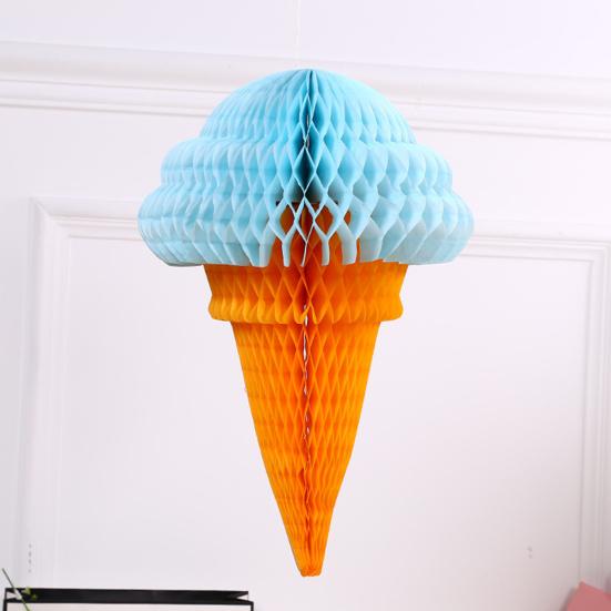 Ice Cream Centerpiece Foldable Vibrant Color Party Accessory Party Birthday Baby Shower Party Ice Cream Centerpiece for Family