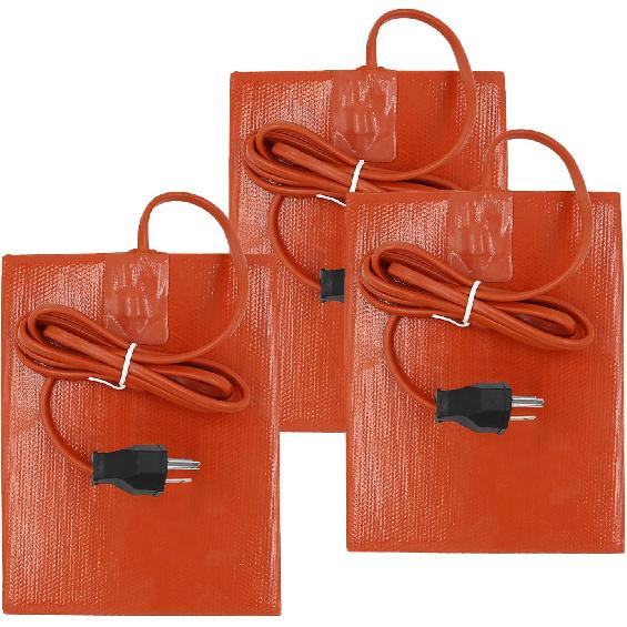 Silicone Car Heater Pad Engine Oil Heater Pad, 6" x 8" Universal Engine Heater Car Oil Pan Heater Pad 120V,300W Self-Adhesive Battery Heater Pad for