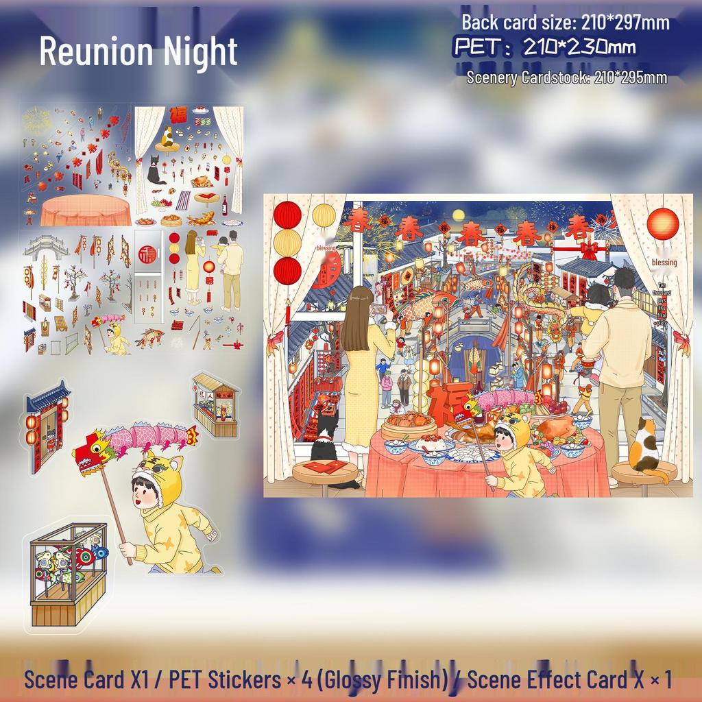 3D Large-Scale Scenery Sticker: DIY Visual Stacking Miniature Scene, No Cutting Needed