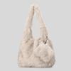 Fluffy Faux Fur Tote Bag Women Large Capacity Shoulder With Mini Wallet Winter Daily Use Soft Plush Handbag