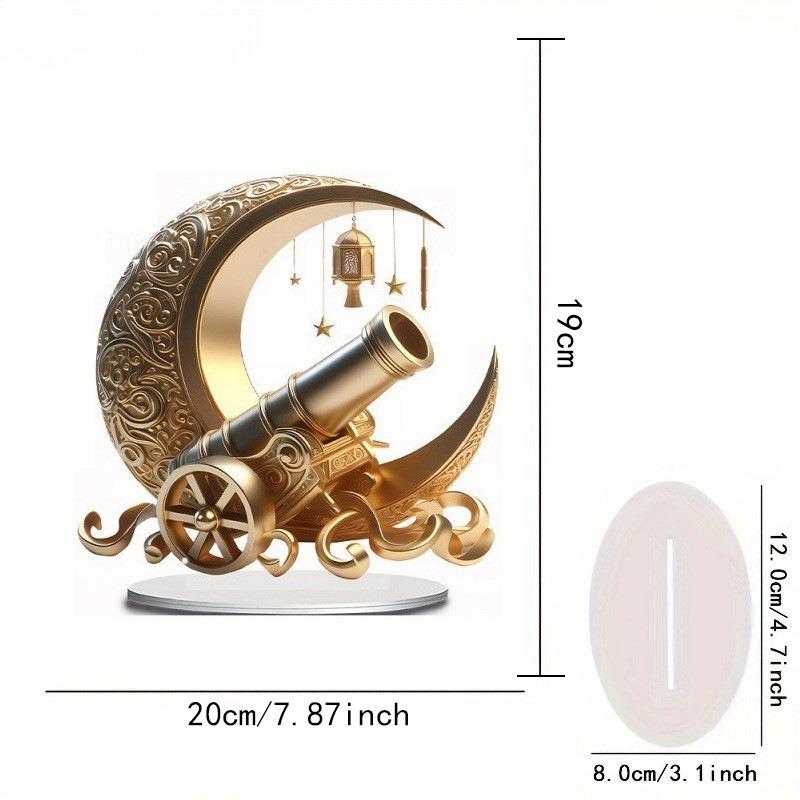 Theme Decoration Ornament with Moon and Stars Home - 2D Flat Acrylic Desktop Ornament, Wall Decor Art, Four Seasons Decoration, Novelty Home Decor 19*20CM