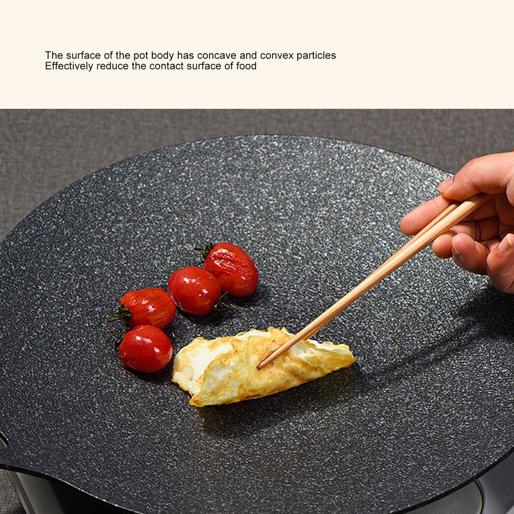 Barbecue Plate Reusable Easy Clean High Thermal Conductivity Coating Surface Grill Pan for Hiking Camping 34cm/13.38in