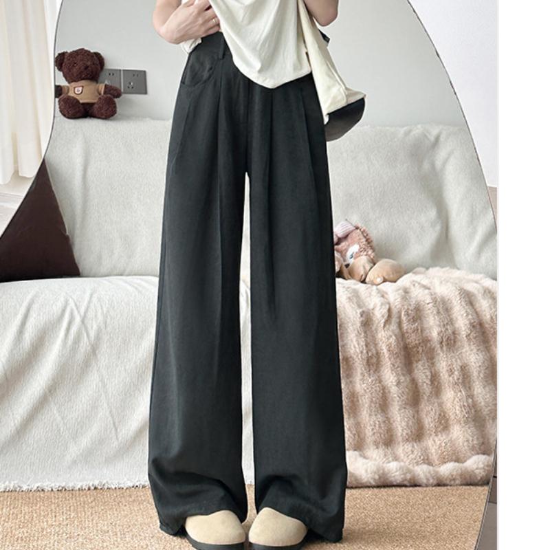 

Легкий костюм фу, широкие брюки для женщин, весна, новые узкие свободные брюки из ледяного шелка с высокой талией, летние брюки в стиле ленивой моды XL