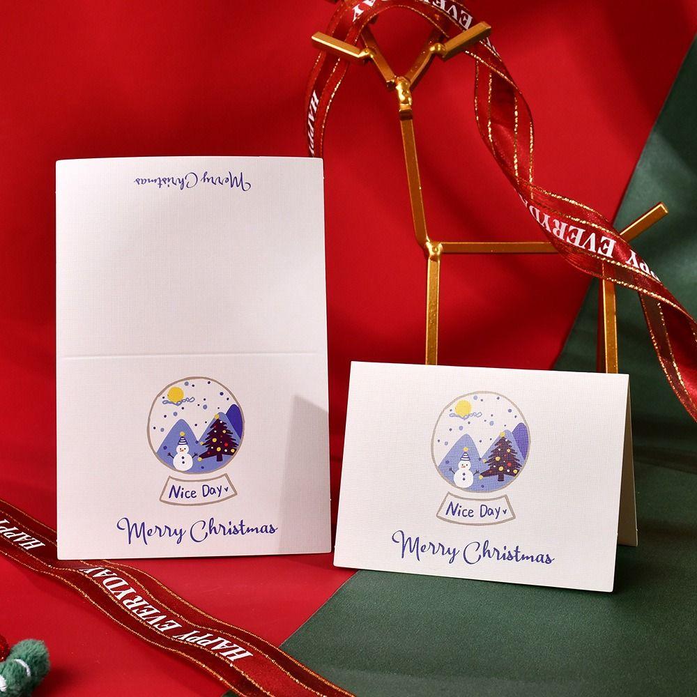 10pcs Handwriting Merry Christmas Greeting Cards Invitation Blank Paper Cards  Festivital Gifts