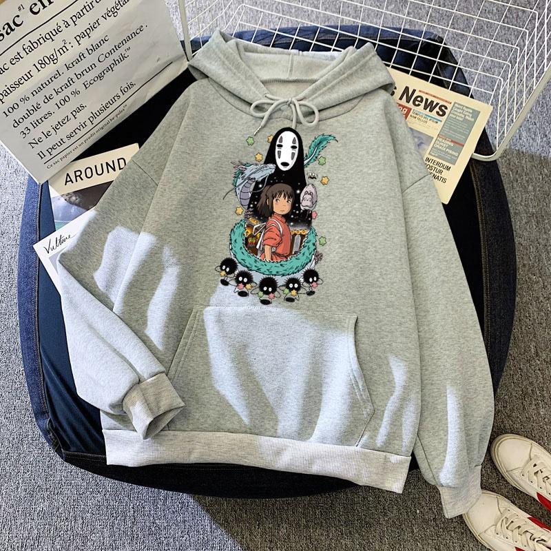 Studio Ghibli Totoro japonais Anime drôle sweat à capuche dessin animé femmes Chihiro Miyazaki Hayao sweat 90s graphique à capuche femme