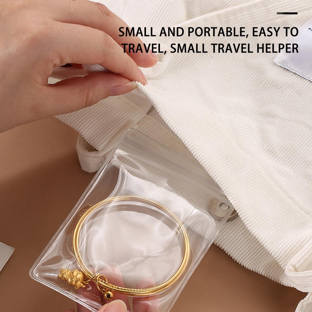 Transparent Storage Bag Earrings Necklace Hand Jewelry Box Portable Earrings Ring Storage Bag