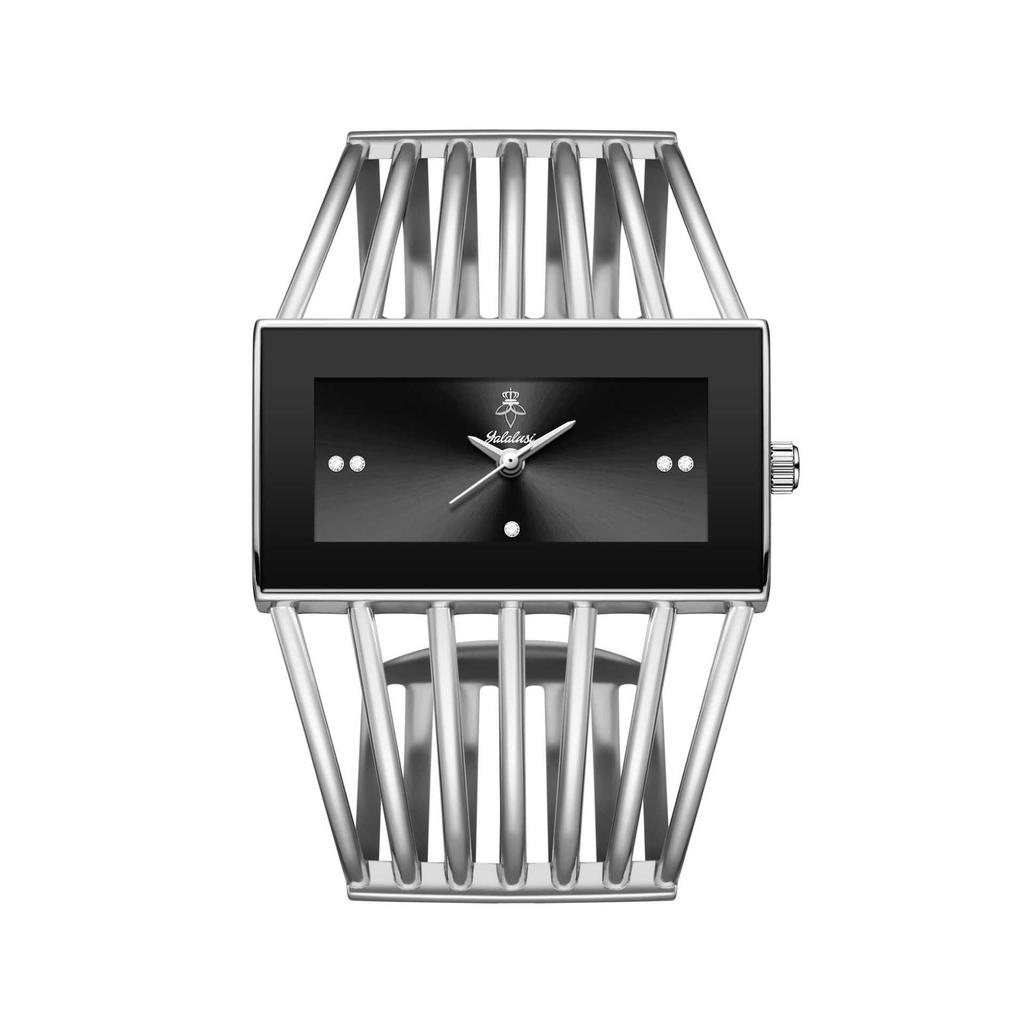 Yalalusi Women's Diamond Bracelet Wristwatch with Cage-style Strap