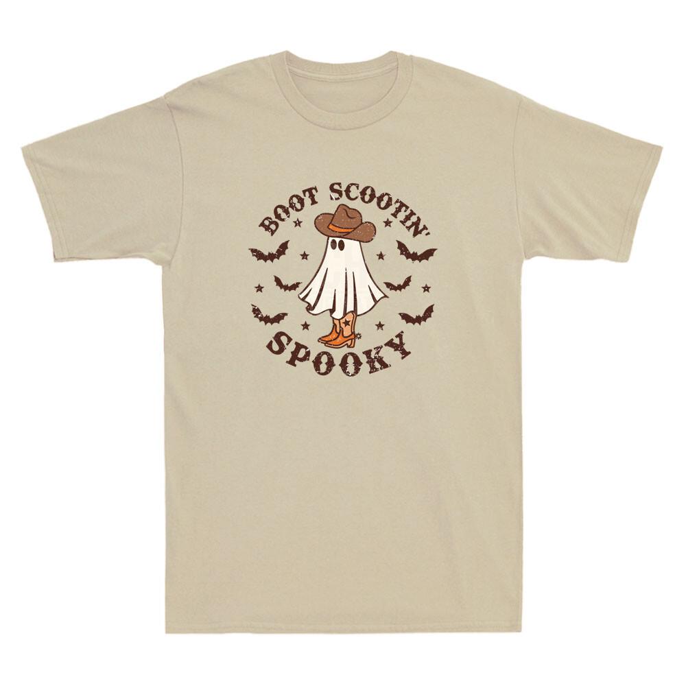 Boot Scootin Spooky Tee Howdy Halloween Funny Cowboy Ghost Meme Vintage T-shirt L