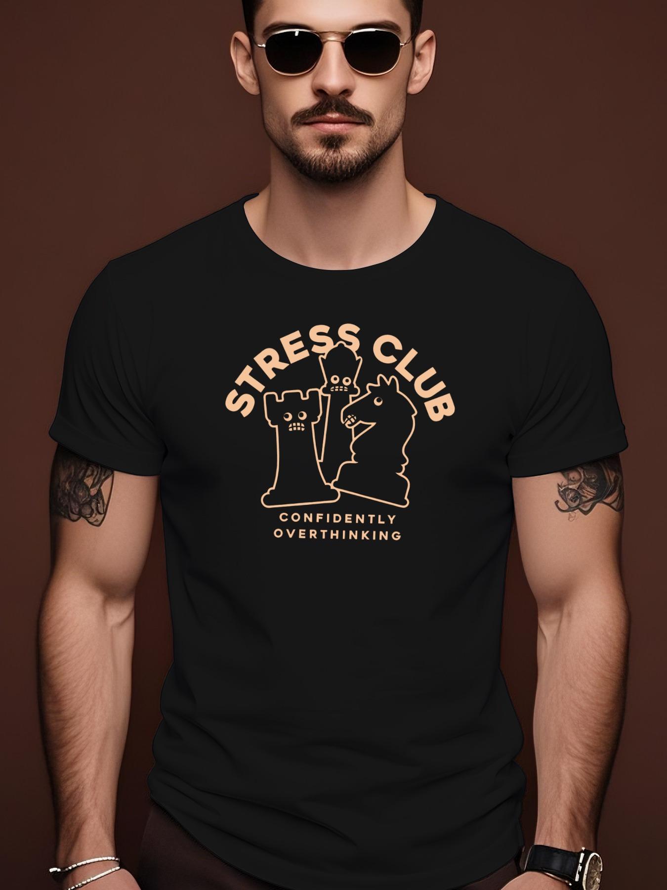 Summer Tshirt with STRESS CLUB CONFIDENCE Graphic - Light... M