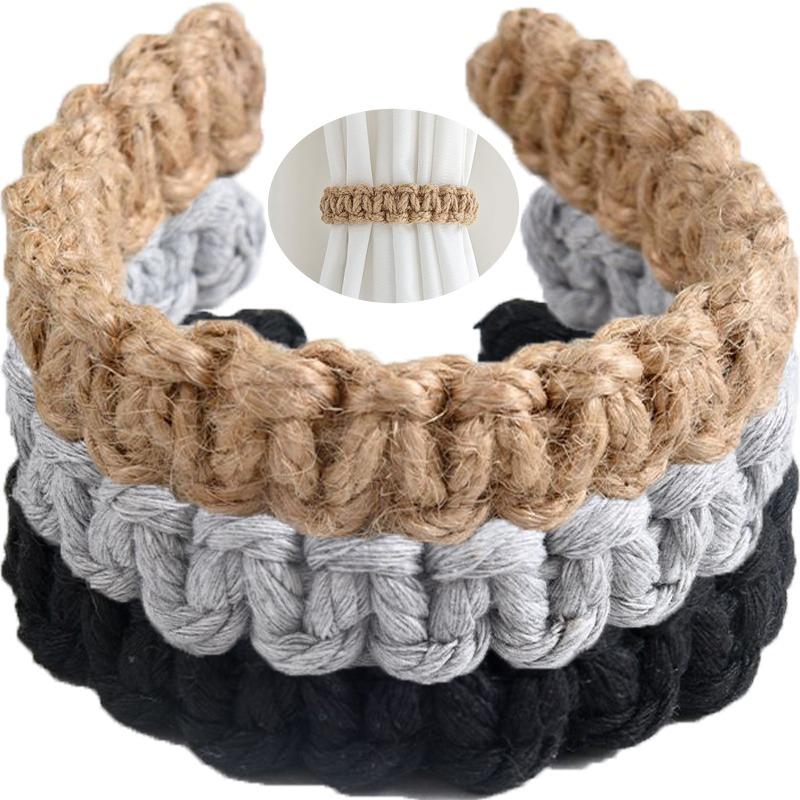 1/10pcs Braided Curtain Holdback Rope Curtain Tiebacks Simple Drapes Woven Hanging Storage Bracket Home Decor Curtain Buckles