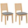 VidaXL Chaises à manger coussins 2 pcs bois massif caoutchouc, chaise à dîner, chaise, chaise de salon, chaises à dîner, 4102480