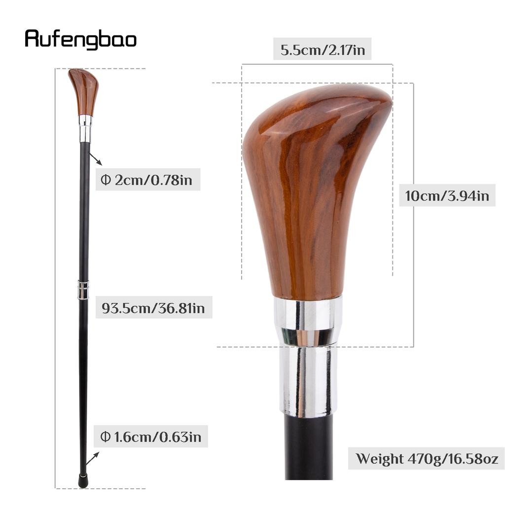 Brauner Gang Silber Gehstock Mode Dekorativer Gehstock Gentleman Elegant Cosplay Stock Krummstab 93cm