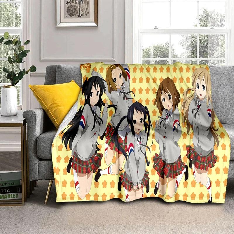 3D Kawaii Girls K-ON Cartoon Cute Lolita Blanket,Soft Throw Blanket for Home Bedroom Bed Sofa Picnic Travel Cover Blanket Kids