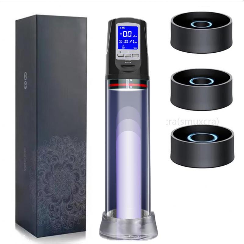 Electric Penis Pump Male Masturbator Vacuum Pump Extender Enlarger Dick Pump Cock Ring Adult Delayed Ejaculation Training 18+