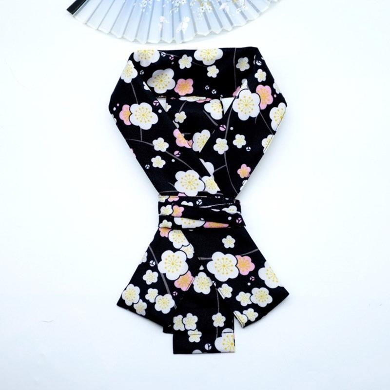 Women's Kimono Collar Support Accessory for Traditional Japanese Dress Core Collar Lining with Flower Print Kimono Belt