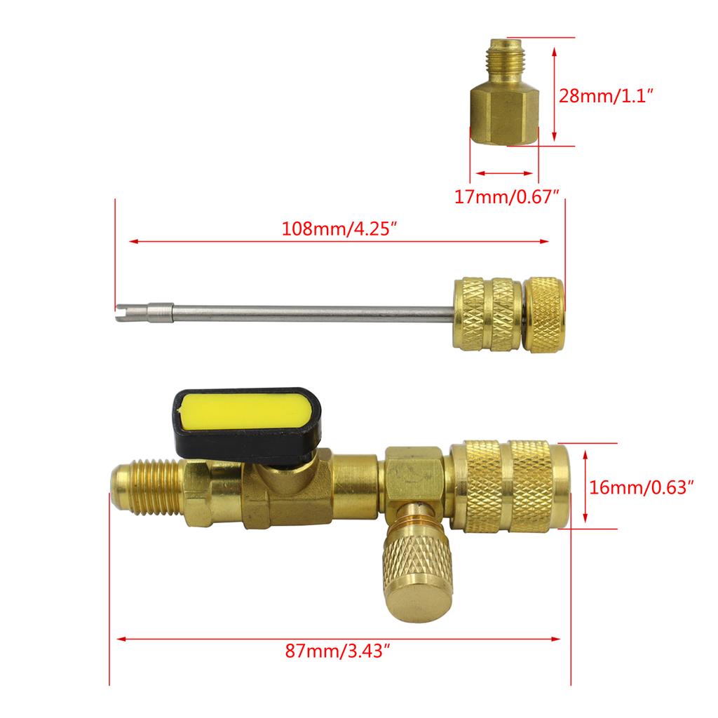 R410A R22 Air Conditioning Line Valves Cores Remover Installer Tool Compatible for R404A R407C R134A HVAC System Durable