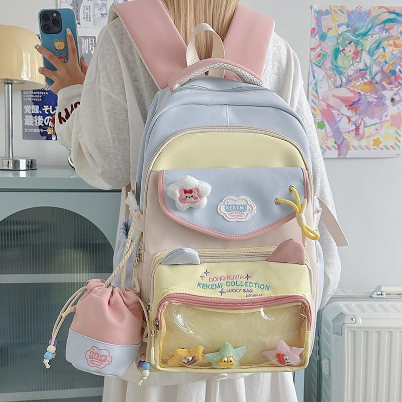 Neuer hochwertiger College-Stil frisches und süßes Mädchen Barstudent Mehrfachfach-Rucksack